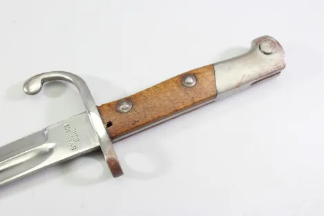Brasilien, Seitengewehr M 1908 für Mauser Gewehre mit Leder Scheide Hersteller Simson & Co. Suhl.