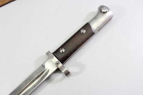 Brasilien, Seitengewehr M 1908 für Mauser Gewehre mit Leder Scheide Hersteller Simson & Co. Suhl.