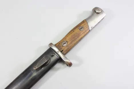 Brasilien, Seitengewehr M 1908 für Mauser Gewehre mit Leder Scheide Hersteller Simson & Co. Suhl.