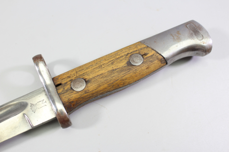 Brasilien, Seitengewehr M 1908 für Mauser Gewehre mit Leder Scheide Hersteller Simson & Co. Suhl.