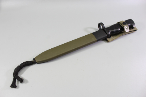 CETME FR 8 Machete-Style Bayonet (Spain), complete with scabbard and original strap