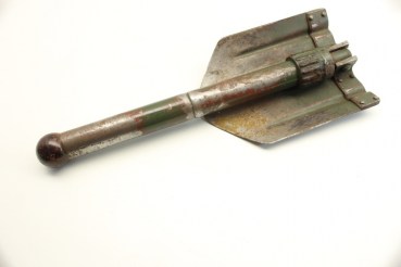 Folding spade, metal handle