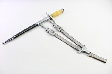 Preview: DDR NVA Mühlenhausen Ehrendolch für Offiziere, NVA Dolch LA / LU mit Gehänge