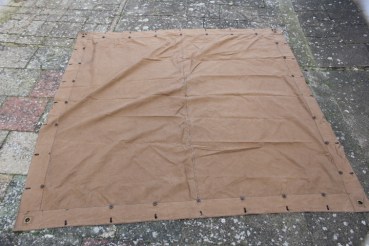 Tent sheet brown square, stamped