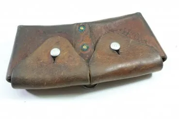 Swiss cartridge pouch in good condition with manufacturer and markings on the back