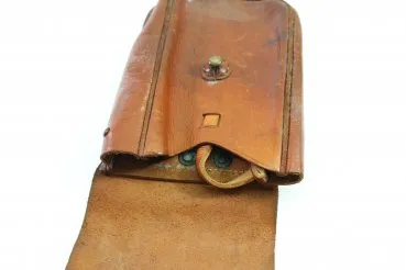 1930s 30s Swedish Army military brown leather hip belt pouch