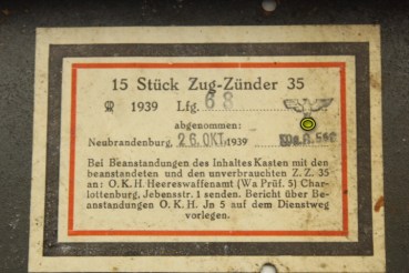 Wehrmacht Zünder Dose Blech für Minenzünder-Zugzünder Typ 35