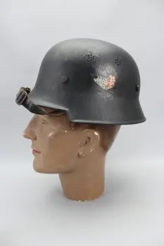 Alter Deutscher Feuerwehrhelm, Stahlhelm Feuerwehr mit Innenleben, Hersteller