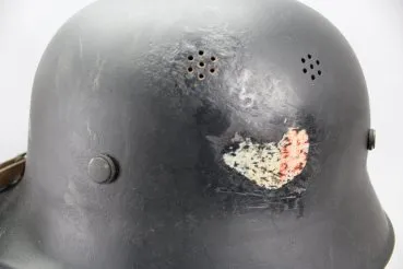 Alter Deutscher Feuerwehrhelm, Stahlhelm Feuerwehr mit Innenleben, Hersteller