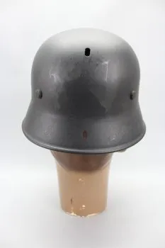 Old German fire brigade helmet, steel helmet fire brigade with inner workings, manufacturer