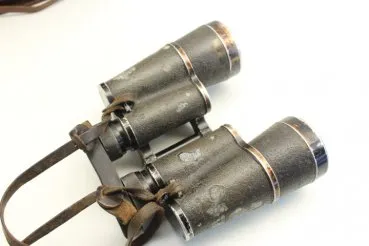 Binoculars service glasses E. Leitz, Wetzlar 10x50 WWII 2WK, with Leitz quiver 1938