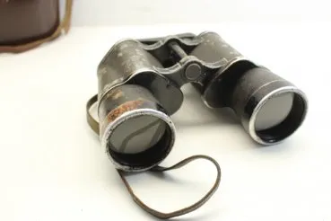 Binoculars service glasses E. Leitz, Wetzlar 10x50 WWII 2WK, with Leitz quiver 1938