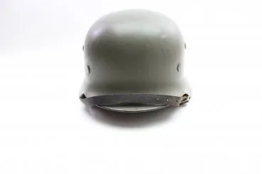 Former SS helmet M35 apple green with double emblem and acceptance stamp, manufacturer Q66