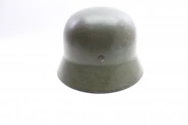 Former SS helmet M35 apple green with double emblem and acceptance stamp, manufacturer Q66