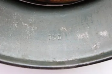 Former SS helmet M35 apple green with double emblem and acceptance stamp, manufacturer Q66