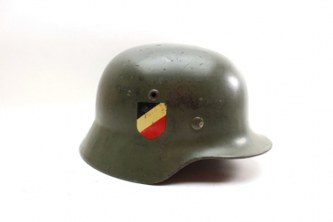Ww2 German Wehrmacht helmet, steel helmet M 35, condition 1-, wearer name: Stüve, I.R 65