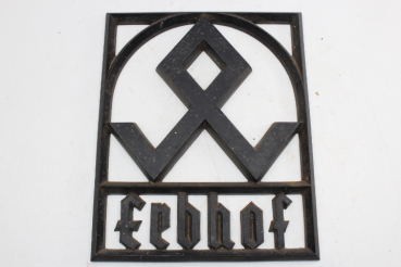 ww2 Iron relief of ancestral farm 1933-1945, Reichsnähstand identification mark Odal Rune