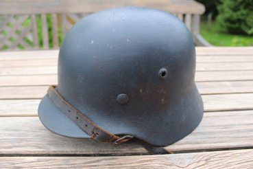 Preview: Wehrmacht Stahlhelm M40 dunkelblau Rauhtarn Hersteller SE - hkp66 Sächsische Emailier- und Stanzwerke A.G