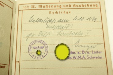 Wehrmacht  Wehrpass im originalem seltenen Wehrpass Pappschuber  mit Hersteller