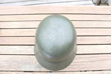 Former SS helmet M35 apple green with double emblem and acceptance stamp, manufacturer Q66