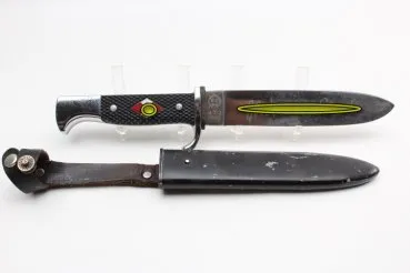 HJ Messer Fahrtenmesser Hersteller RZM 7/2 mit Divise Top Sammler Anfertigung