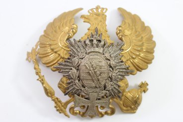 Preview: Thüringen Helmadler für Offiziere ca 1870 - Infanterie Regimenter Sachsen-Coburg u. Gotha / Großherzogtum Sachsen-Weimar Eisenach mit Landwehrkreuz