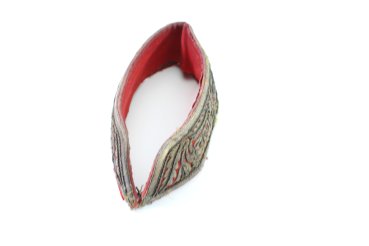 Preview: Preußen Kragenspiegel - Patten für Generale Metallfaden in handgestickter Ausführung auf rotem Tuch