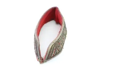 Prussian Collar Patches - Patches for Generals Hand-embroidered metal thread on red cloth,