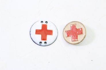 Preview: 2 Red Cross Badges, Enameled and Protected by Law
