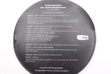 Bundeswehr Rechenscheibe Schnellrechner Marschbearbeitung, BW