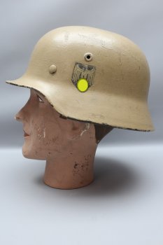 WW2 Wehrmacht DAK steel helmet M40 with 1 emblem Afrikakorps - camouflage finish