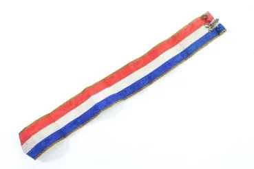 Original contemporary French national ribbon, blue, white, and red.