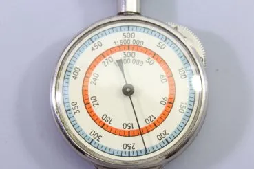 Metal map ruler - curve ruler with case, 1950