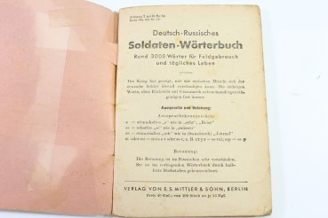 Preview: Deutsch-russisches Soldaten-Wörterbuch. Rund 3000 Wörter für Feldgebrauch und tägliches Leben