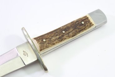 GDR knife / hunting knife from the GML Leegebruch knife forge, with leather sheath.