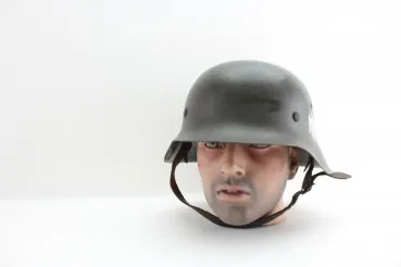 Wehrmacht steel helmet M42 NS66 with a badge and marked