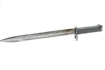 Ww1 Deutsches Seitengewehr, Ersatz Bajonett in Kastenform mit Metallgriffstück Ausführung extra Lang