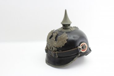 Prussian World War 1 pickelhelm, helmet model 1915 field gray for infantry teams