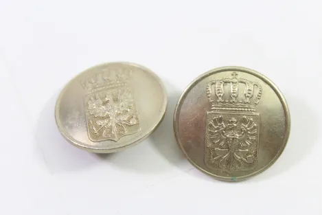 2 Prussian Uniform Buttons, 24 mm, Manufacturer: Eduard Sachs
