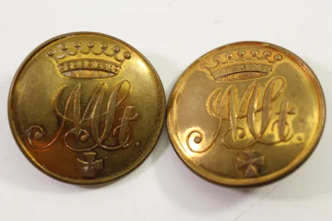 Metall Knöpfe einer Uniformschneiderei, Kopf Uniform