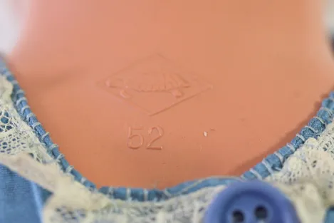 Alte Schildkröt Celluloid Puppe Inge 52 cm ca 1950