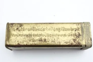 DDR / NVA Verbandspäckchen im Metallbehälter mit Inhalt