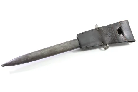 Schweizer Pionier Bajonett M1914 mit schönem Lederkoppelschuh im guten Zustand