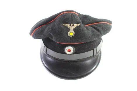 Wehrmacht peaked cap, fire brigade, head circumference 55 cm