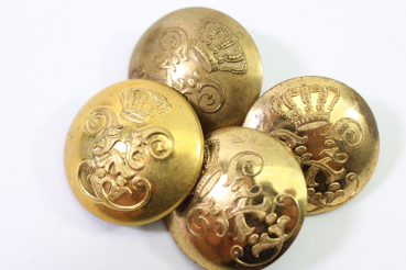 Preview: 4x Uniform Knopf 1800 - 1870 mit Hersteller H. Köhler, Bestand aus einer alten Uniformschneiderei