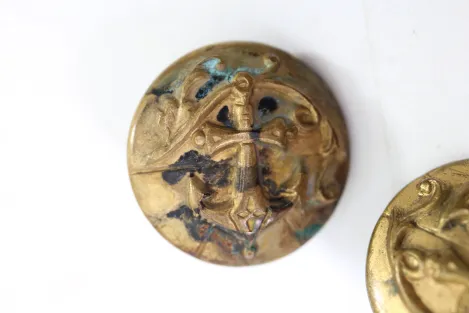 7 Metall Knöpfe Marine Ausgeh Uniform, Bestand aus einer alten Uniformschneiderei