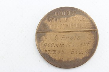 Germany Medal 1913 German Sports Authority for Athletics 2nd prize for 400 meter run in a rare case