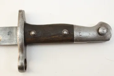 Bayonet with manufacturer marking and numbering on the grip