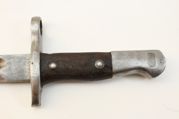 Bayonet with manufacturer marking and numbering on the grip