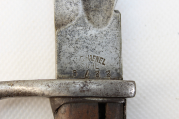 ww1 Seitengewehr, Bajonett 98 mit Sägerücken Hersteller G. Haenel in Suhl Nr. 2279, Modell 1915